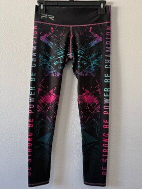 FIBER Colombian Workout Leggings | One Size | Compression Butt Lift | Neon Graph